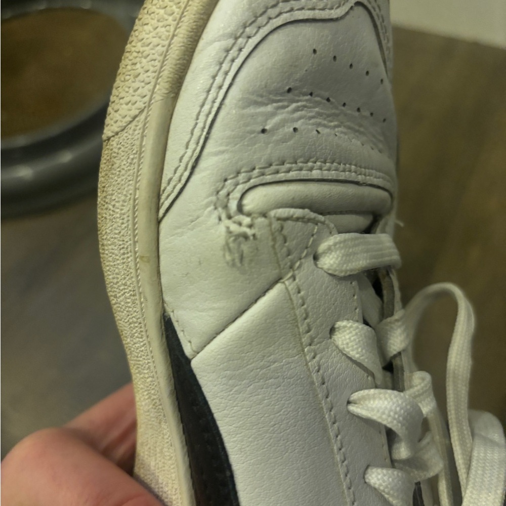Puma White and Black Low-Top Sneakers with Signature Stripe - Picture 6 of 6